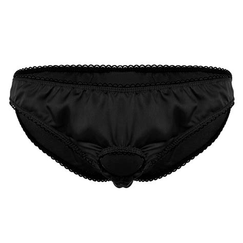 Sissy Sexy Men S Satin Open Penis Hole Bikini Briefs Underwear Thongs