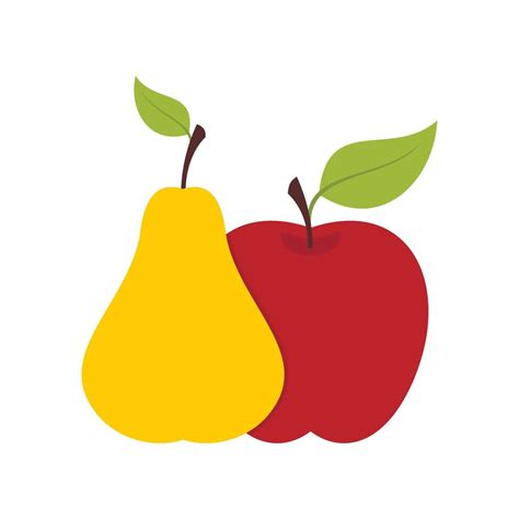 Apple And Pear Icon Flat Style 15228277 Vector Art At Vecteezy