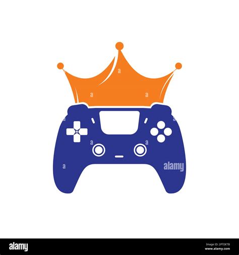 Game King Vector Logo Design Gamepad With Crown Vector Icon Design