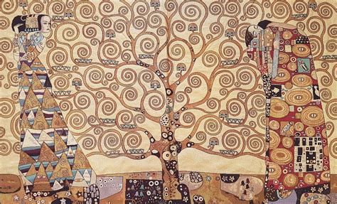 Árbol de la vida lleno Gustav Klimt arte italiano tapiz pared Etsy