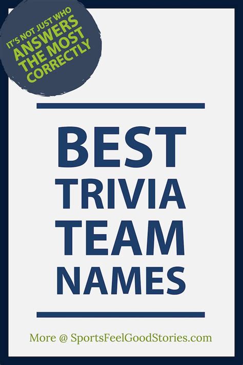 Best Trivia Team Names The Good The Bad And The Creative Artofit