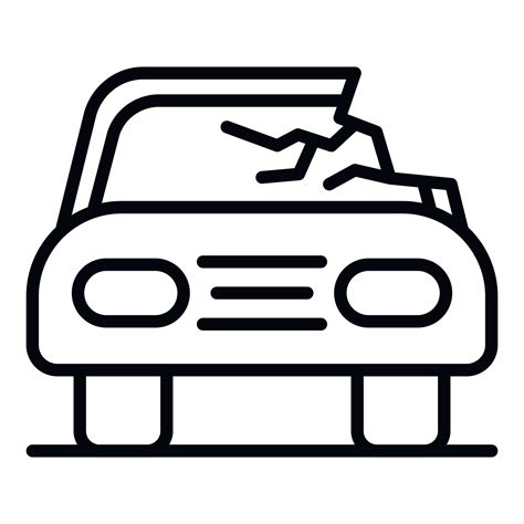 Damage Car Accident Icon Outline Style Vector Art At Vecteezy