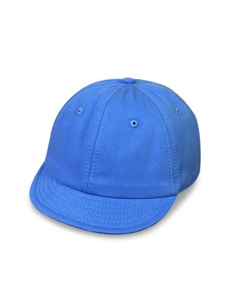 26 Off 2021 Short Brim Solid Cotton Baseball Cap In Ocean Blue