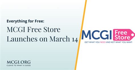 Everything for Free: MCGI Free Store Launches on March 14 - MCGI.org