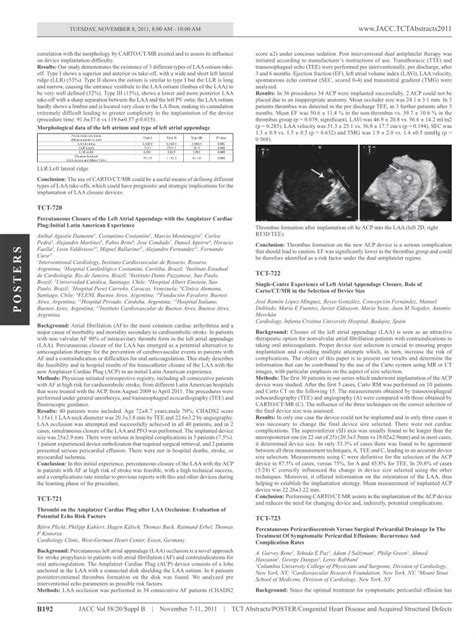 Pdf Tct Thrombi On The Amplatzer Cardiac Plug After Laa