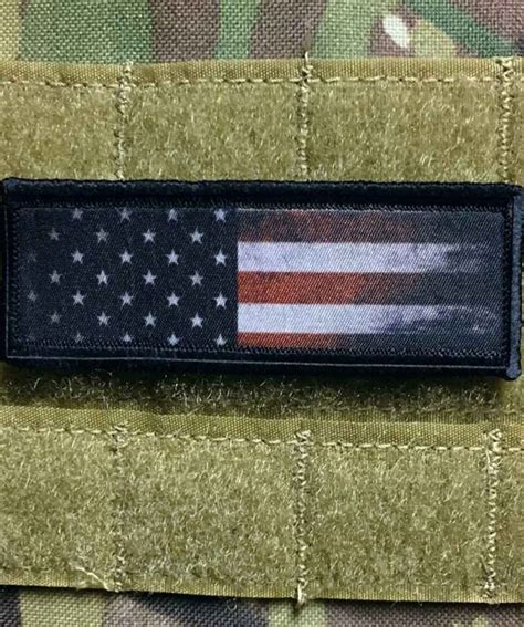 1X4 DISTRESSED USA FLAG VELCRO PATCH - Velcro Patches Capital Digitizing