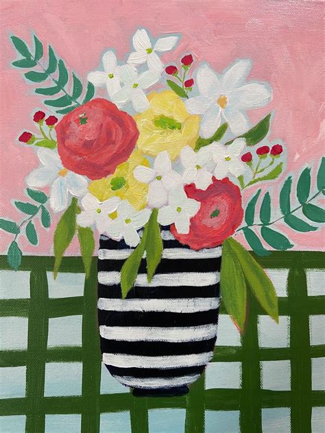 Flower Painting, Spring Bouquet, Original Artwork, Acrylic Painting on ...