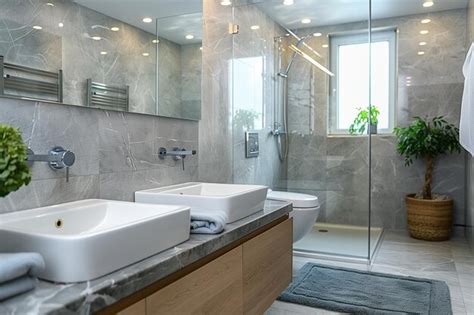 Interior apartment modern bright modern luxury bathroom | Premium AI ...