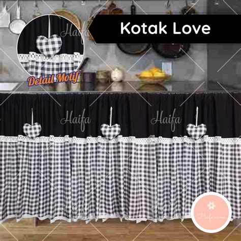 Jual Gorden Kolong Dapur Kotak Variasi Hiasan Lovetirai Kolong Dapur