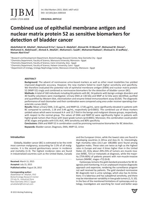 Pdf Combined Use Of Epithelial Membrane Antigen And Nuclear Matrix