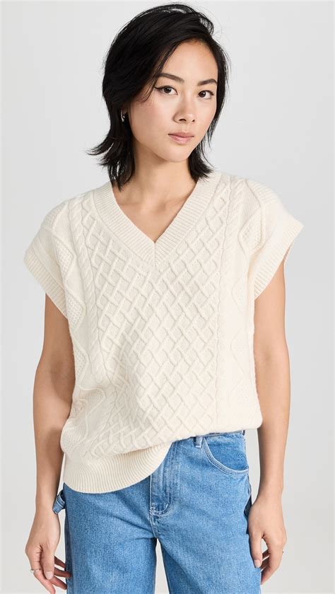 Madewell Cable Knit V Neck Sweater Vest Shopbop