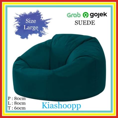 Jual Sofa Bean Bag Size L Isi Styrofoam Suede Hijau Botol Kota