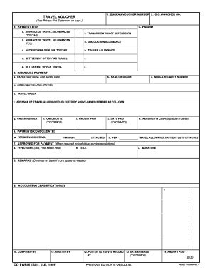 Fillable Online Dtic Dd Form Travel Voucher July Fax Email