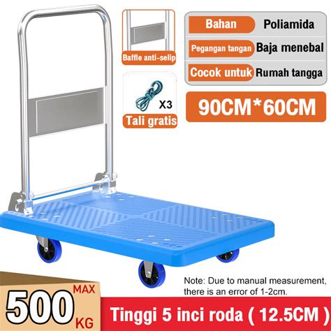 Jual Reaim Troli Lipat 500kg Ukuran90x60cm Trolley Troli Barang Lipat