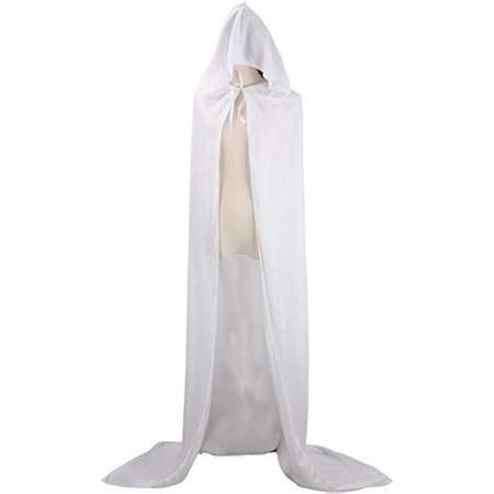 CHSYOO Blanc Cape Longue Cape Avec Cape Robe Pour Halloween Costume