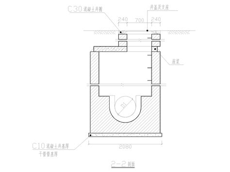 盖板式圆形砖砌污水检查井cad 混凝土节点详图 筑龙结构设计论坛