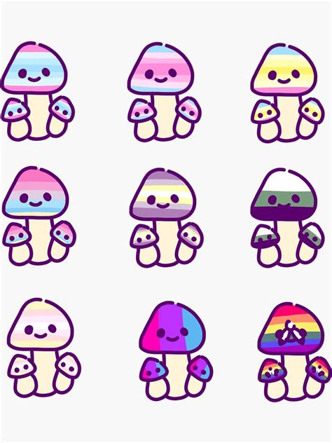 Pride Mushroom Stickers Gender Part 2 Sticker For Sale By