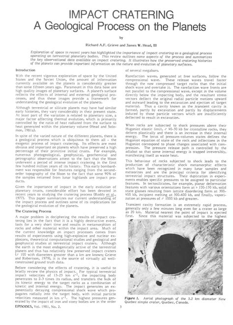 Pdf Impact Cratering A Geological Process On The Planets