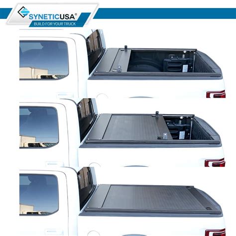 Syneticusa Retractable Hard Tonneau Cover Fits 2004 2022 Ford F 150 56” 67” Bed Matte Black