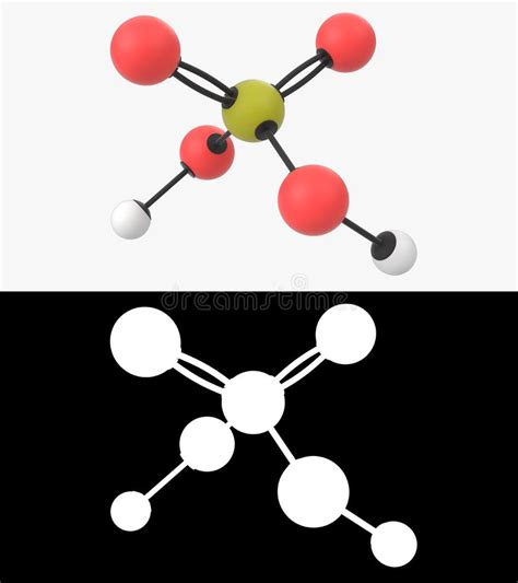 Molekül der Schwefelsäure stock abbildung Illustration von physik