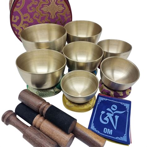 Khusi Tibetan Singing Bowl Set Seven Chakra Healing Design