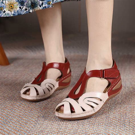 Kbodiu Closed Toe Platform Wedge Sandals For Women Womens Sandals With Arch Support Casual