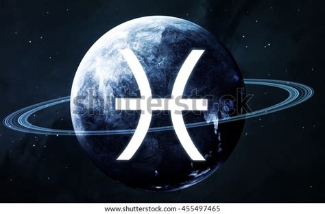 Zodiac Sign Pisces Cool Astrologic Infographics Stock Photo