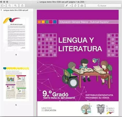 Libro De Lengua Y Literatura 9 Año Ministerio De Educación 2024 Ado7