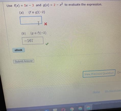 Solved Use F X 5x 3 And G X 2 X2 To Evaluate The