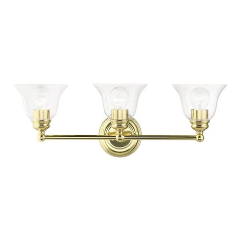 Livex Lighting Moreland 24 In 3 Light Polished Brass Transitional Vanity Light At