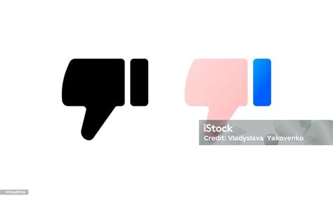 tidak suka datar warna ikon tidak suka ikon vektor ilustrasi stok