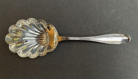 Large Sterling Berry Spoon with Deep Shell Shaped Bowl - Stratford ...