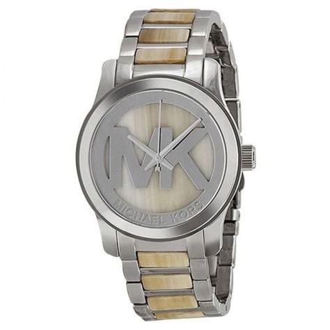 Pre Owned Michael Kors MK5787 Runway Silver Dial Stainless Steel Women