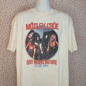 Motley Crue Every Mothers Nightmare White Vintage Style Band Etsy