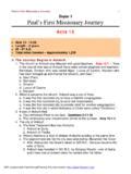 Paul S First Missionary Journey Bible Charts Paul S First