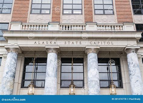 Facade of the Alaska State Capitol Building Stock Photo - Image of ...