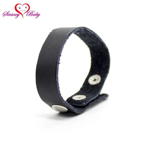 Pu Leather Belt Fasten Cock Ring Bondage Restraints Delay Fun Penis