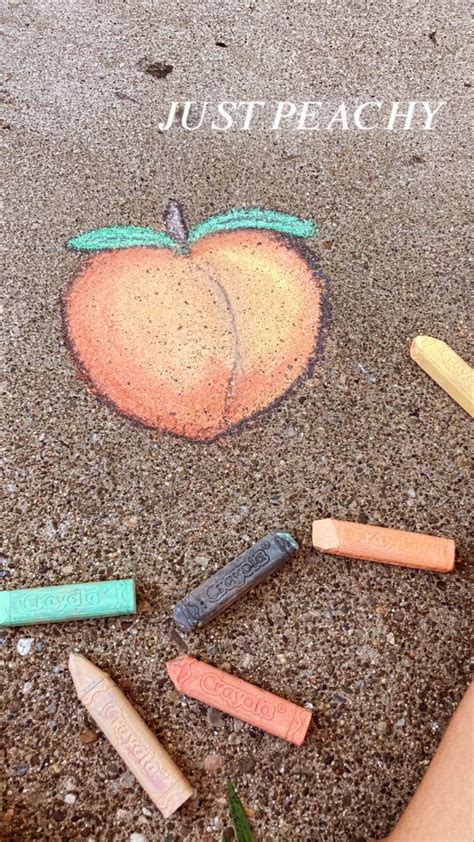 Peach Chalk Art Aesthetic Sidewalk Chalk Art Fun Chalk Art Chalk Art