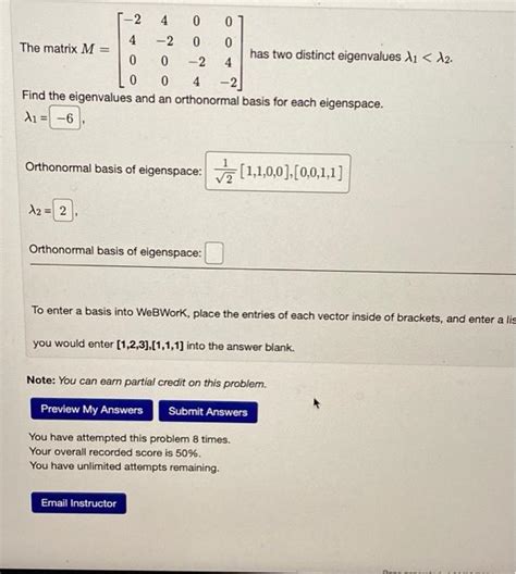 Solved 2 0 0 4 2 0 0 The Matrix M Has Two Distinct Chegg