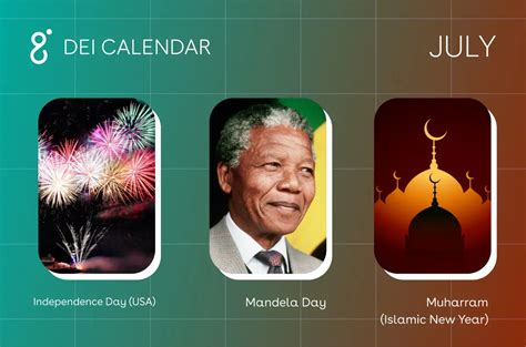 July Diversity Month Calendar