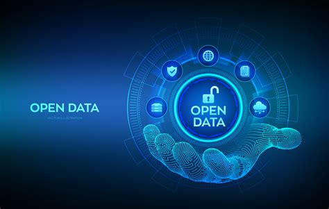 Open Data Database Icon In Robotic Hand Digital File Storage System