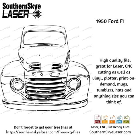 1950 Ford F 1 Truck Svg Png Cut File Etsy