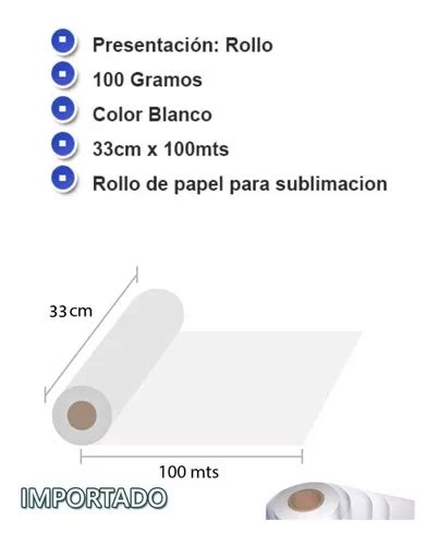 Papel Sublimacion Impresora Tabloide Epson A3 Rollo 33 X100m Envío Gratis