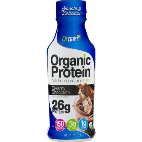 Orgain Organic Protein Shake Creamy Chocolate Fudge 14 Ounce 12 Count