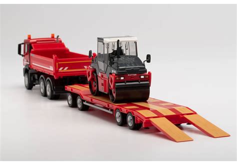 Herpa MAN TGS M Construction Tipper With Goldhofer TU 4 And Hamm Roller