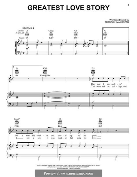 Greatest Love Story (LANco) by B. Lancaster - sheet music on MusicaNeo