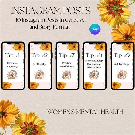 Instagram Carousel Women's Mental Health | Instagram Carousel Mockup