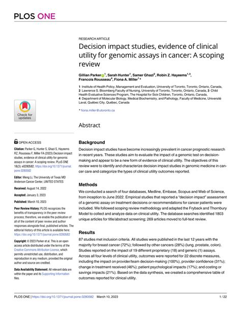 Pdf Decision Impact Studies Evidence Of Clinical Utility For Genomic