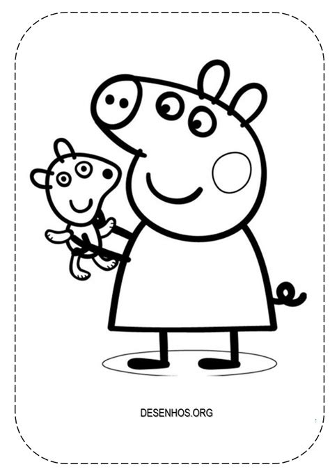 Imagens Imprimir Peppa Pig Para Colorir Peppa Pig Segurando Sorvete