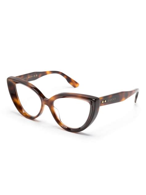 Gucci Eyewear Tortoiseshell Cat Eye Glasses Brown Farfetch